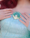 Ariel Mermaid Seashell Brooch and Earrings set